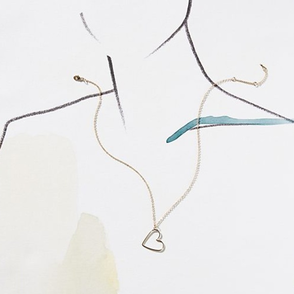 Anthropologie Real Gold Plating Heart Pendant NKLC - Picture 3 of 5